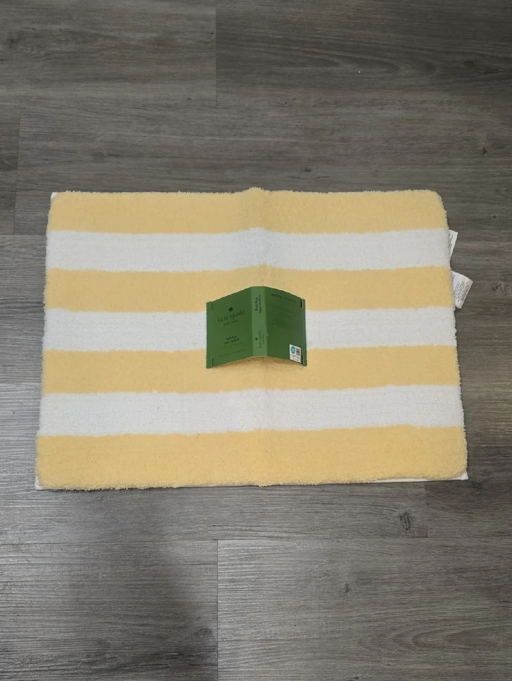 Kate Spade New York Yellow & White Stripe Plush Bath Rug